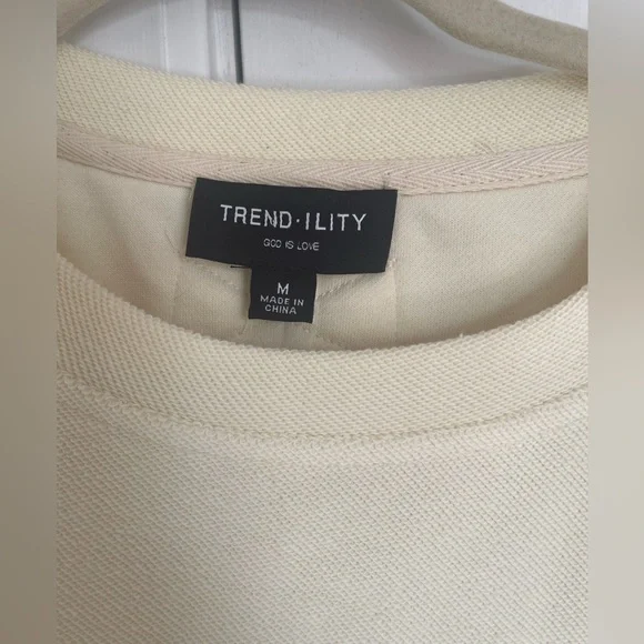 Trendility Cream Sweater with Denim - Picture 3 of 4